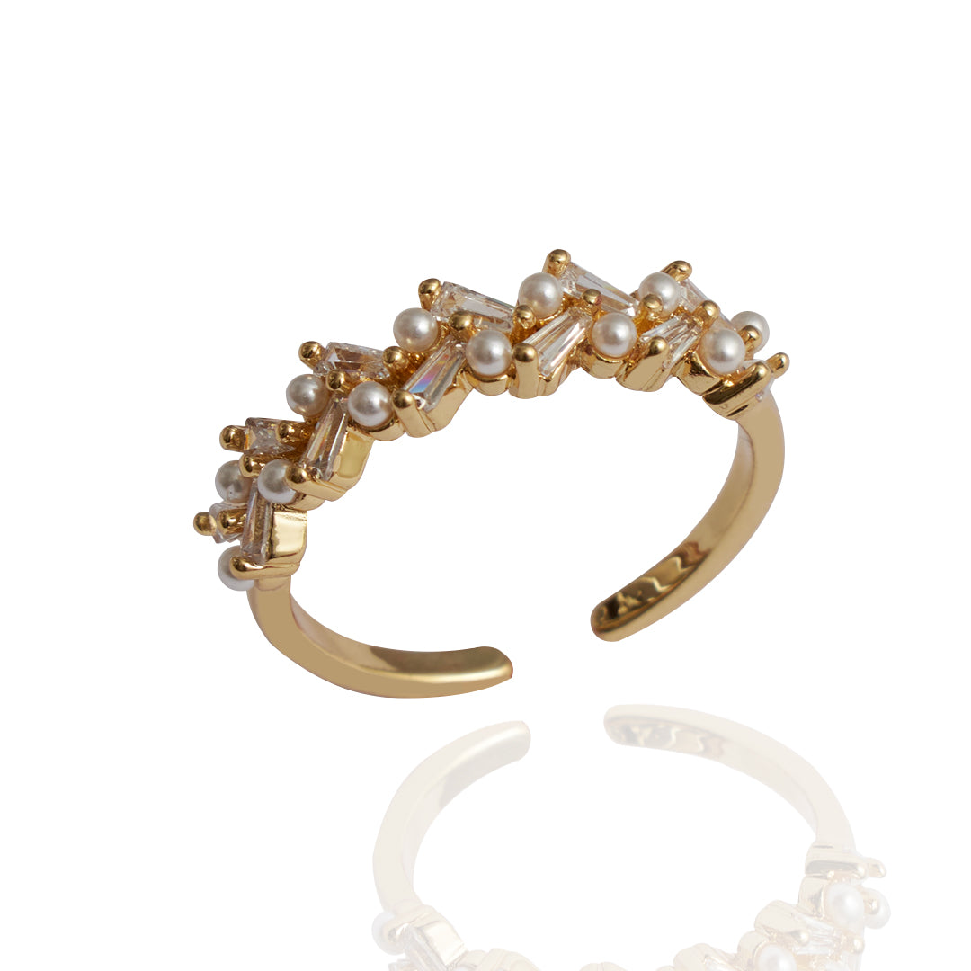 Anillo Perlas Keilam | Chapa de Oro 14k