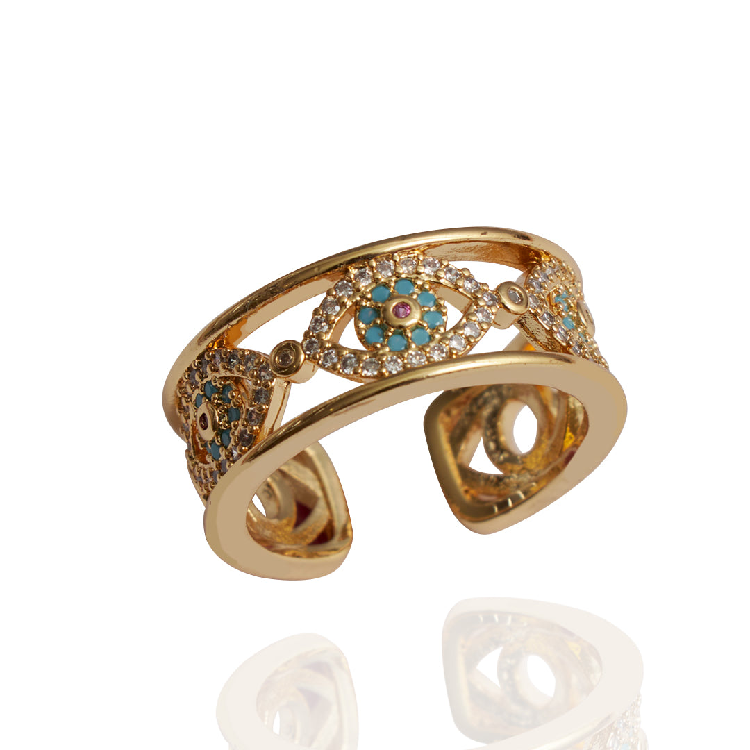 Anillo Ojo Nei | Chapa de Oro 14k