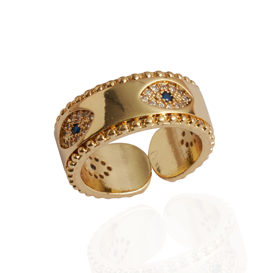 Anillo Ojo Syd | Chapa de Oro 14k