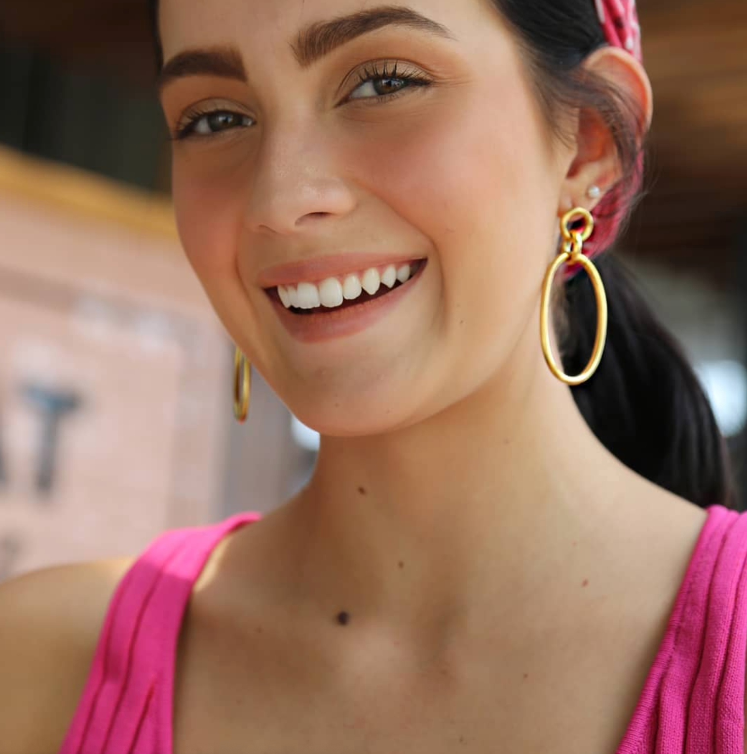 Aretes Bige | Chapa de Oro 14k