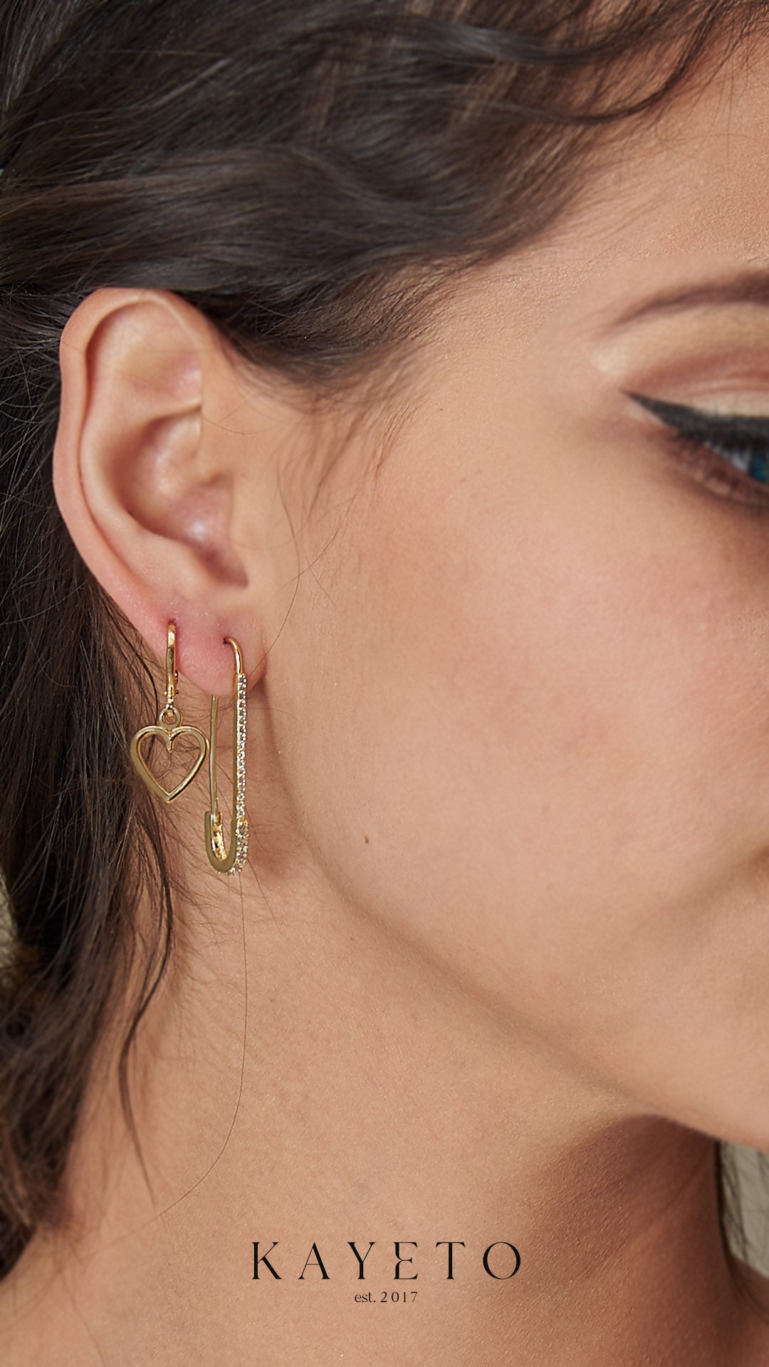 Aretes Hook | Chapa de Oro 14k & Circonias Blancas