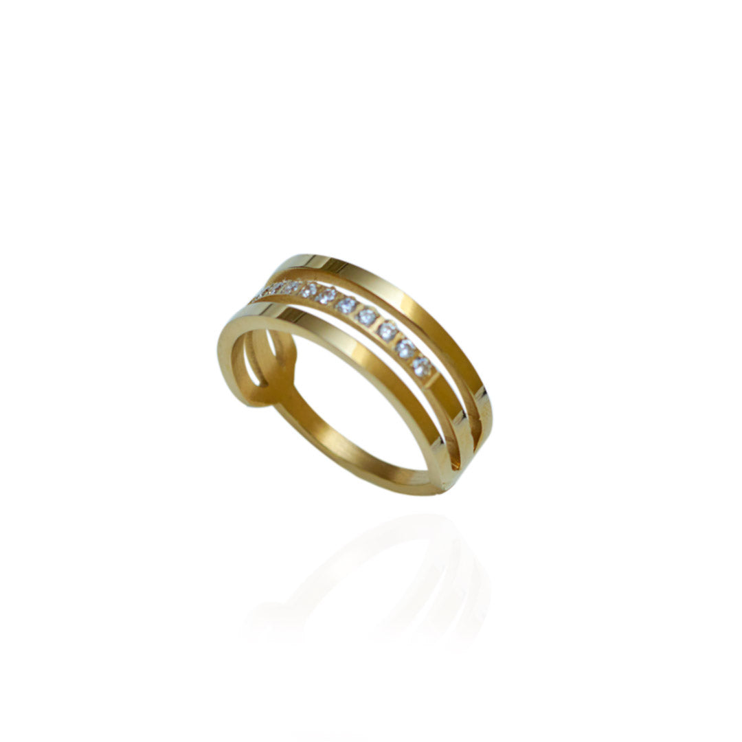 Anillo Trif | Acero Inoxidable Dorado