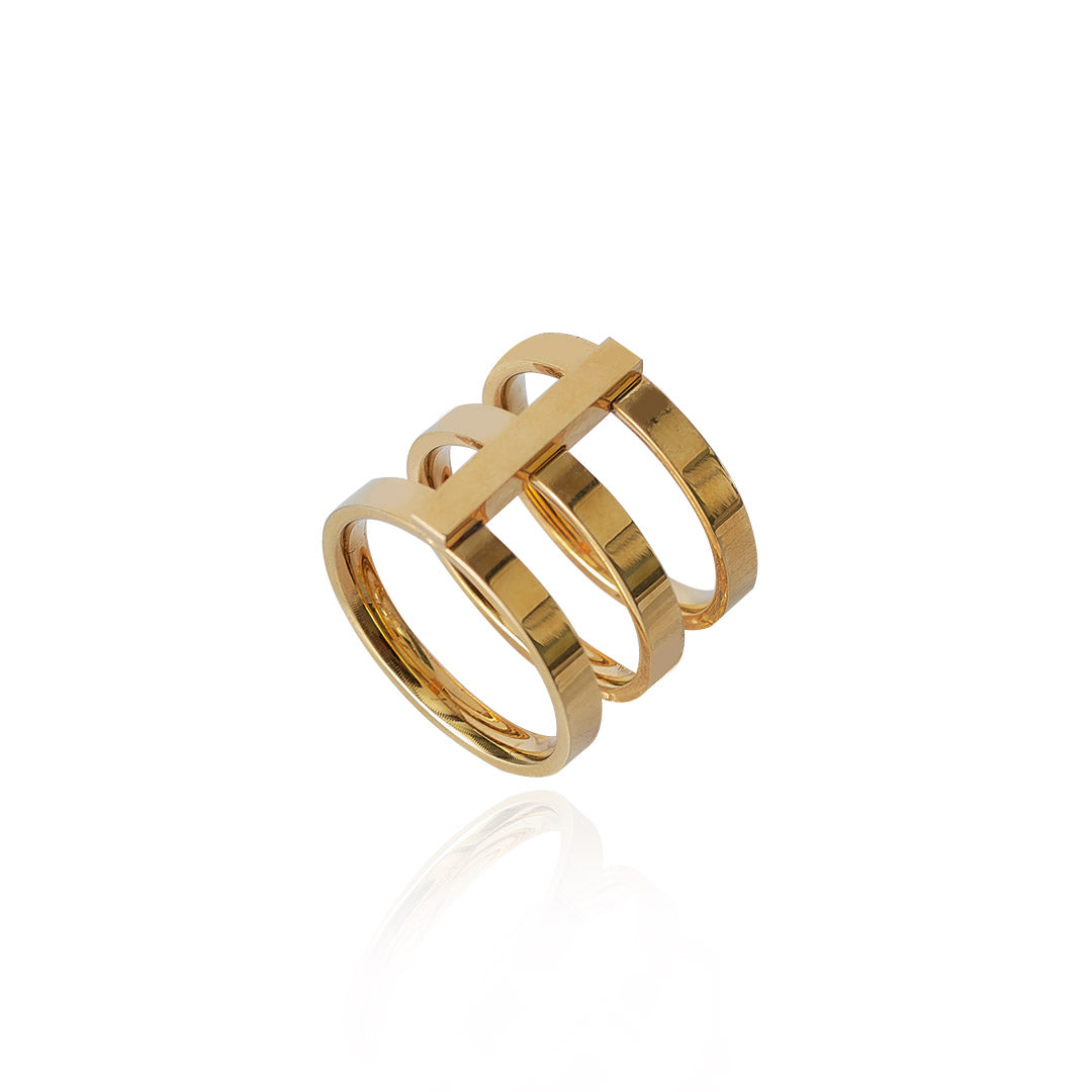 Anillo Tridep | Acero Inoxidable Dorado