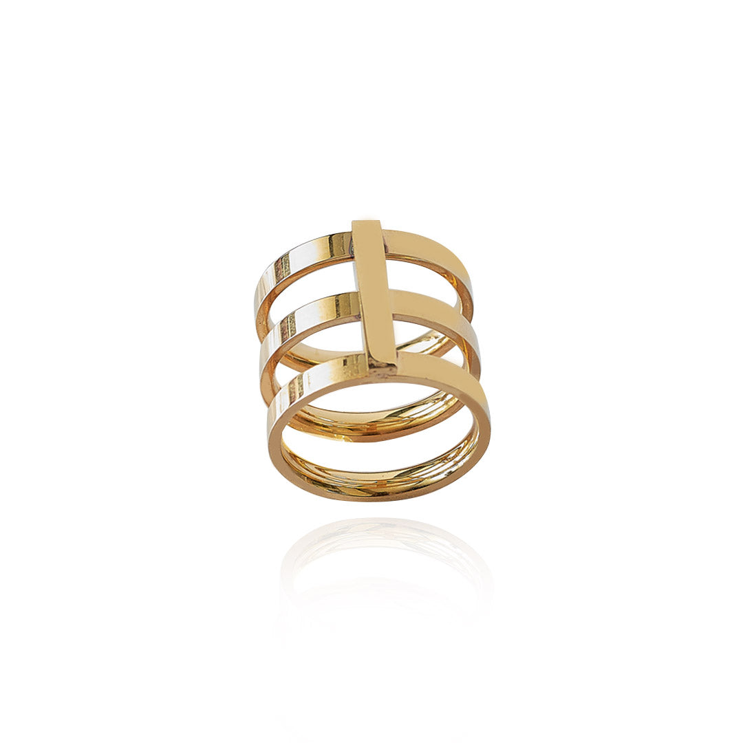 Anillo Tridep | Acero Inoxidable Dorado