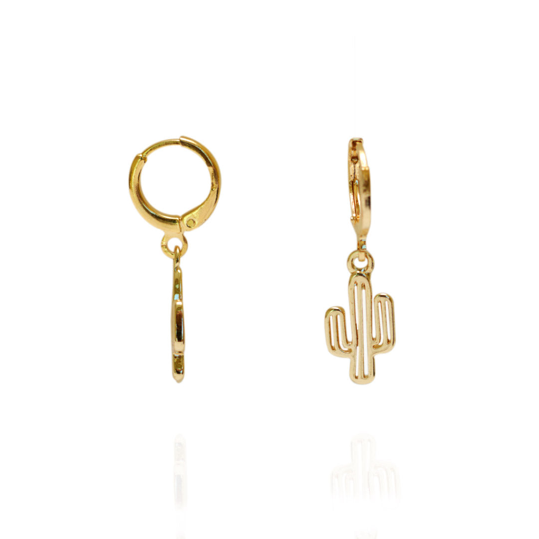 Aretes Cuctus | Chapa de Oro 14k