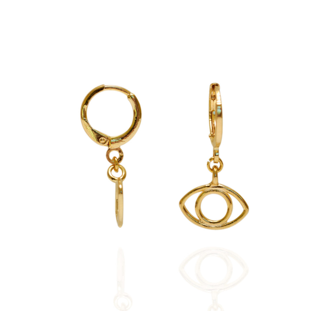 Aretes Ojo Eye | Chapa de Oro 14k