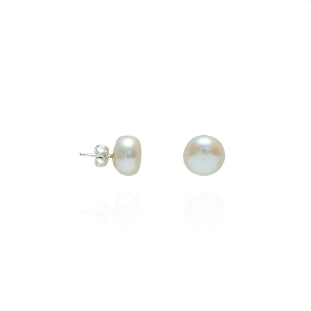 Aretes Shel | Plata Fina .925 & Perla de Rio