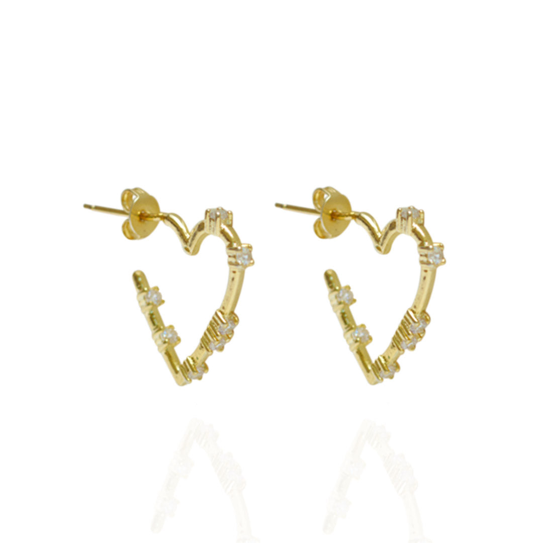 Aretes Hara | Chapa de Oro 14k & Circonias Blancas