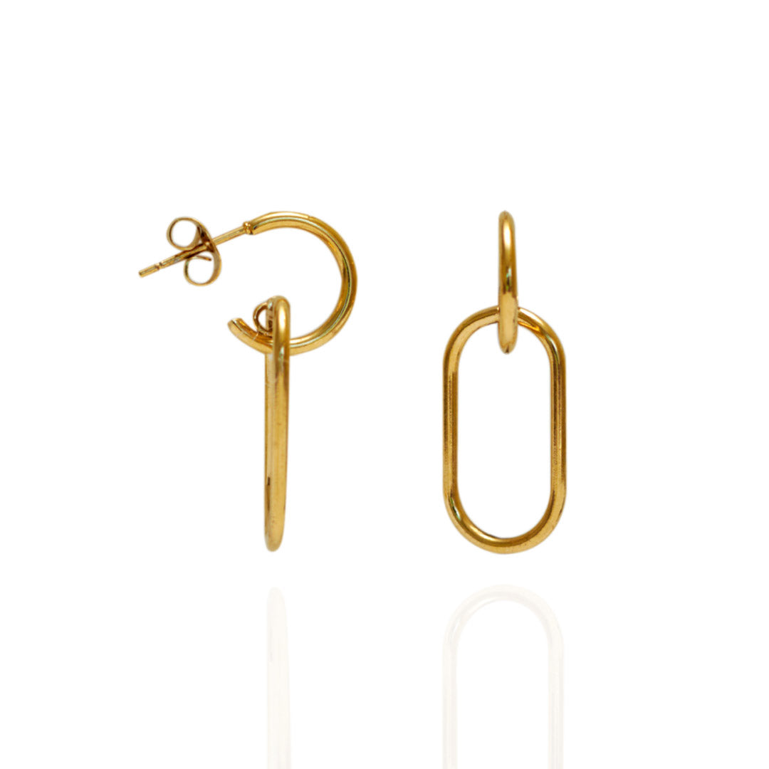 Aretes Ou | Acero Inoxidable Dorado