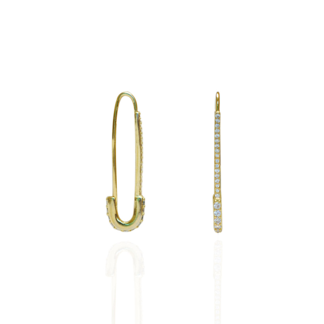 Aretes Hook | Chapa de Oro 14k & Circonias Blancas