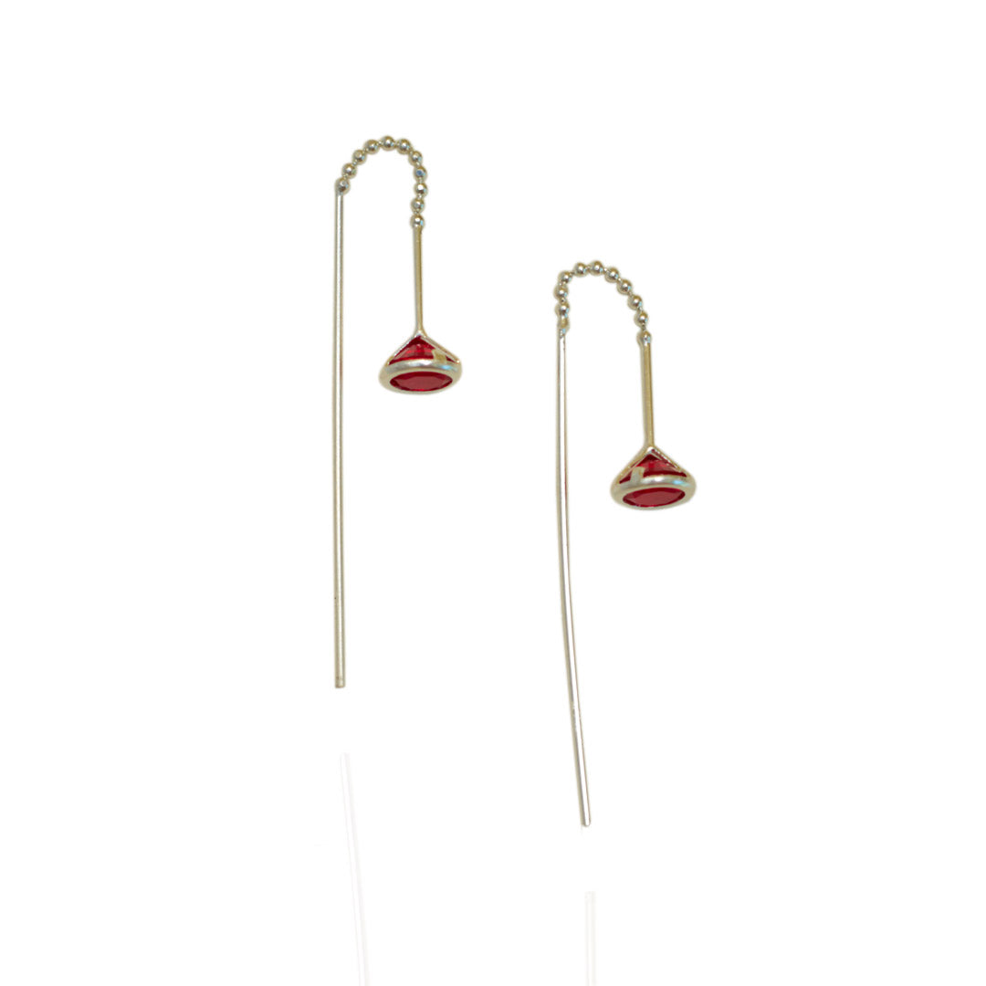 Aretes Rubi | Plata Fina .925 & Circonia Roja