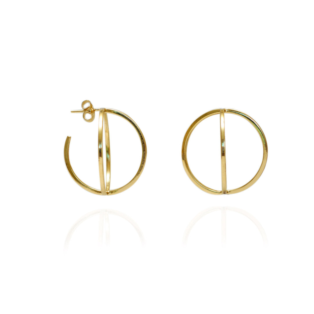 Aretes Orbit | Chapa de Oro 14k