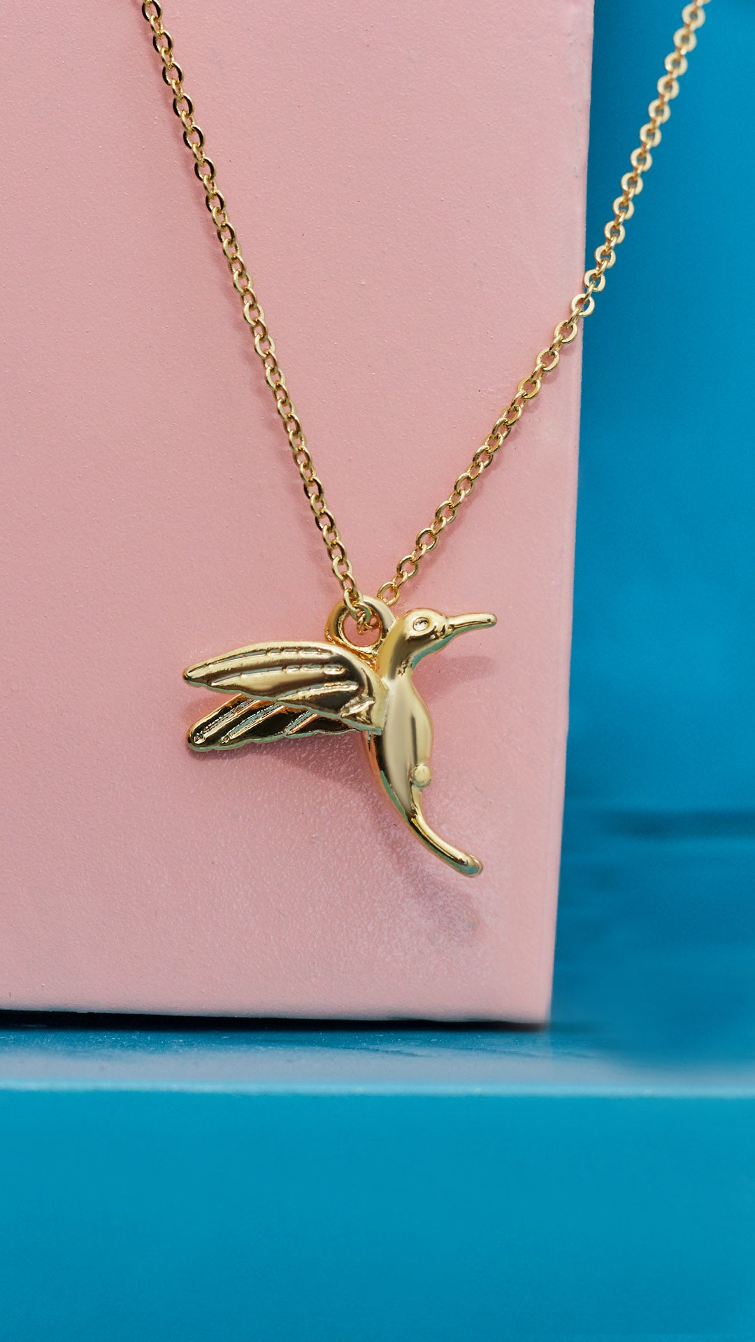 Collar Con Dije Colibri | Chapa de Oro 14k