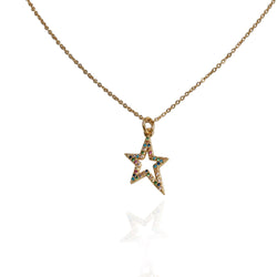 Collar Starr | Chapa de Oro 14k | Circonias de Colores