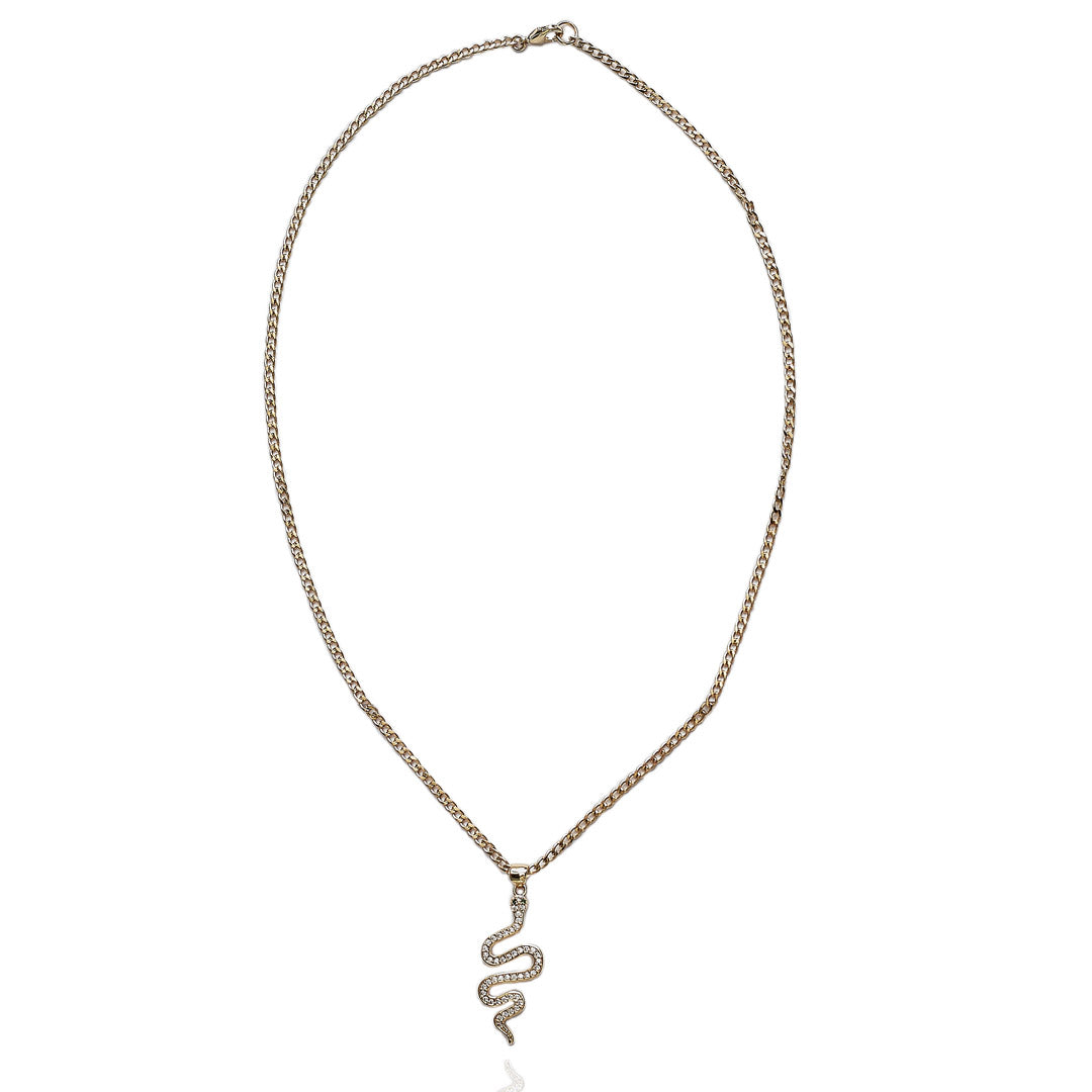 Collar Con Dije Shaky | Chapa de Oro 14k | Circonia Blanca