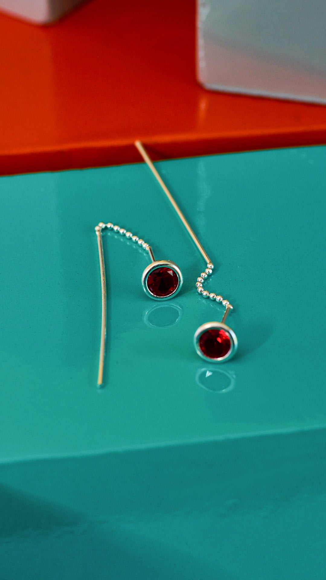 Aretes Rubi | Plata Fina .925 & Circonia Roja