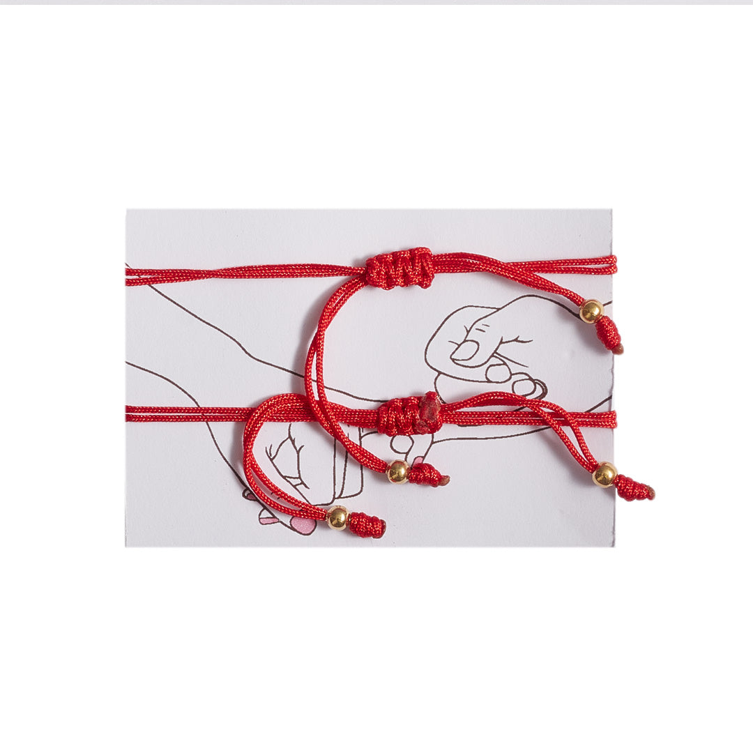 Pulseras Hilo Ojo Rojo | Chapa de Oro 14k